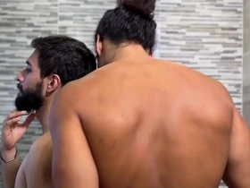 A muscular guy craves a steamy encounter with a Latino man from the apartment next door. Their passionate romp leads to intense anal action, deep throat, and a cum-filled climax.
