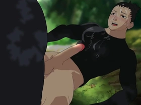 Anime duo Shikamaru and Asuma engage in a steamy display of male bonding, their macho egos driving them to grind and rub their impressive dicks in a tantalizing frot.
