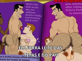 Dibujando mi trasero gay favorito, las líneas y curvas eróticas cobran vida. Este cómic gay brasileño captura la cruda pasión del sexo gay, con intensas representaciones de dibujos animados de juegos anales y corridas.