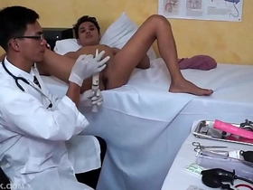 Gilbert and Argie, two hottie twinks, dive into medical fetish play. Gilbert's ass is the center of attention, getting a thorough examination and stimulation with a plug. Sensual Asian scenes unfold, heightening the erotic atmosphere.