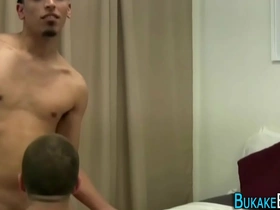 Young Asian twink gets a hardcore pounding from two muscular studs, leading to an explosive facial cumshot. The action intensifies with a kinky bukkake finish and toy play. HD video.