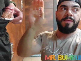 Day 12 of my toilet diaries features a Brazilian amateur, eager to please in public. He expertly performs on a gay trucker's uniform, creating a steamy, real-life bathroom encounter.